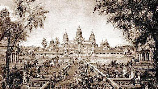 Le temple d'Angkor Wat à l'époque de l'empire khmer.