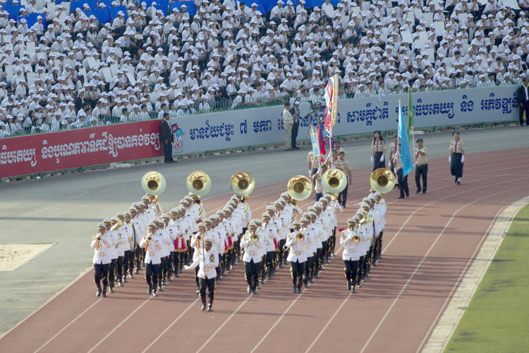 La fanfare a également défilé au Stade Olympique, ajoutant l'ouïe au spectacle. ©AKP